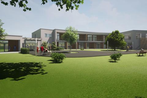 Das künftige Rheinhessen-Hospiz wird sich am Ortsrand von Eppelsheim in Richtung Flomborn in die rheinhessische Landschaft öffnen. Grafik: Architekt Stefan Erbeldinger