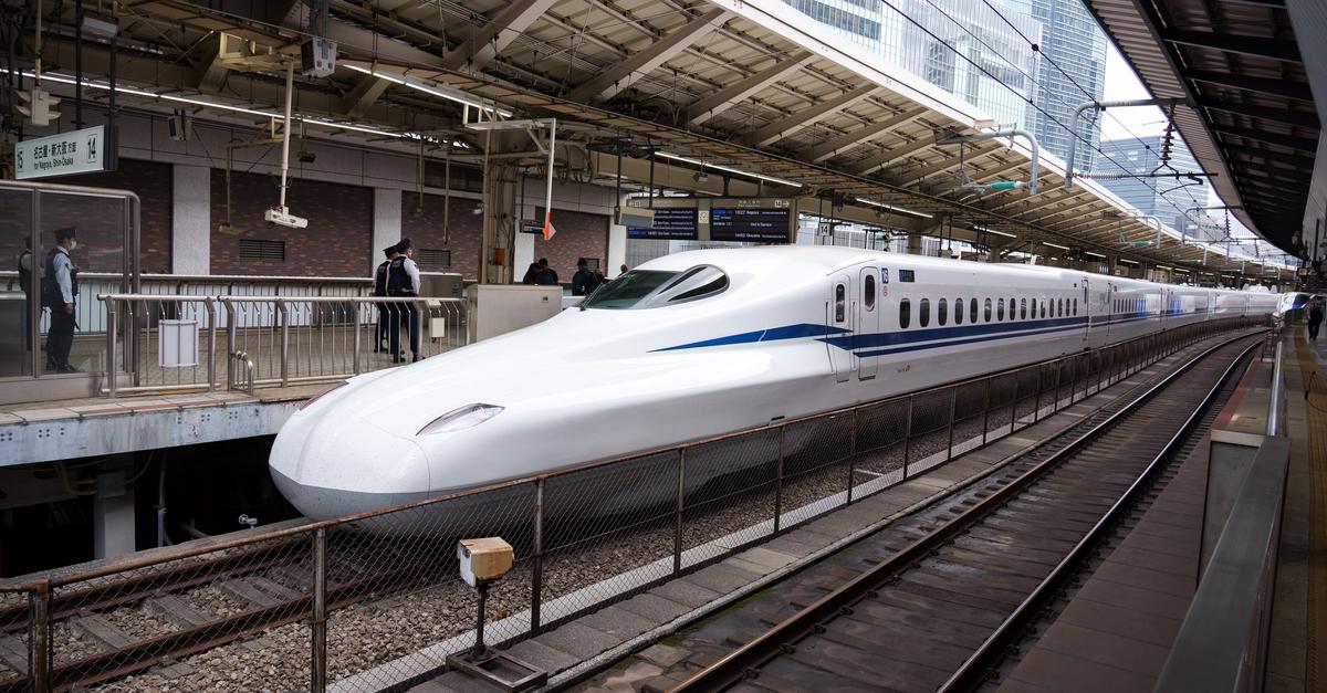 Schwan-stoppt-Hochgeschwindigkeitszug-Shinkansen