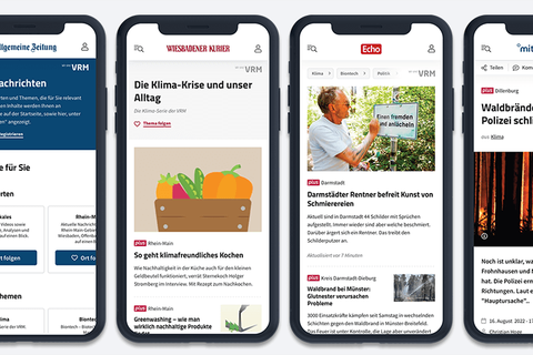 Das Bild zeigt verschiedene Screenshots der neuen Seite: Ihr neues Nachrichtenportal bietet Ihnen neue Funktionalitäten.