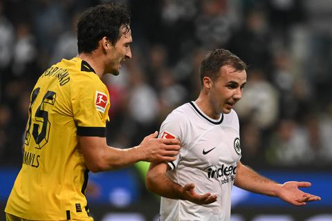 Gegen seinen Ex-Verein um Mats Hummels unterlag Mario Götze mit der Frankfurter Eintracht – wenn auch unglücklich. 